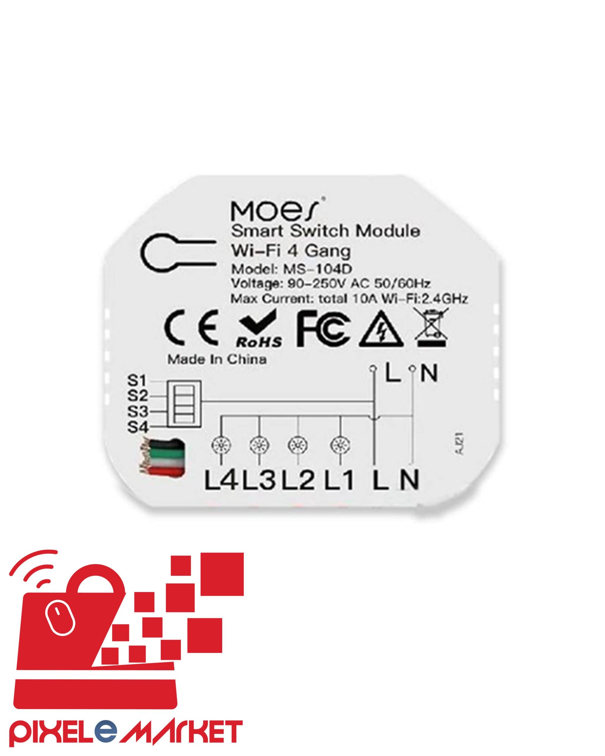 رله سوئیچ چهار پل هوشمند TUYA-min رله سوئیچ ۴ پل هوشمند WIFI + RF تویا